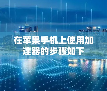 在苹果手机上使用加速器的步骤如下